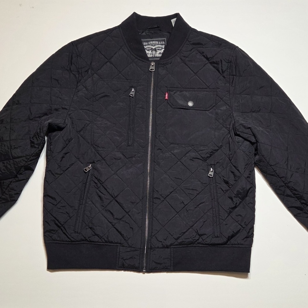 Levi's Men's Black Diamond Quilted Bomber Jacket New Size XL & XXL
